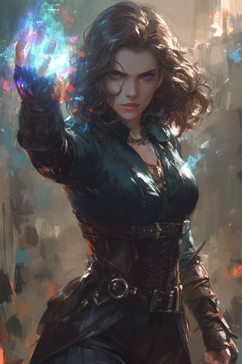 Wild Magic Sorcerer Female, Sorcerer Dnd Aesthetic, Dnd Sorcerer Character Design, Female Cleric Dnd, Female Warlock Dnd, Sorceress Character Design, Shadowrun Character Art, Female Warlock, Mage Female