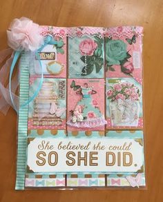 Pocket Letters ❤ She Believed she could - Pocket Letter - Scrapbook.com Mini Book Tutorial, Shabby Dress, Pocket Letter Pals, Pocket Pals, Snail Mail Pen Pals, Scrapbook Generation, Pocket Pal, Flip Books, Pocket Envelopes