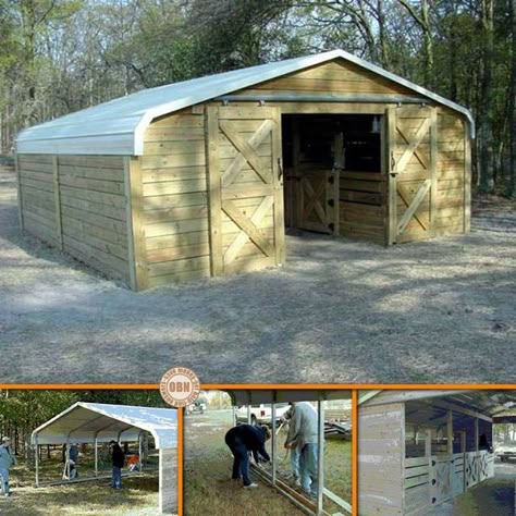 Prepper Hacks, Carport Barn, Diy Carport, Ranch Family, Goat Shelter, Horse Shelter, Goat Barn, Farm Plans, Barns Sheds