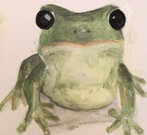 Australian Tree Frog, Tree Frog Painting, Teddy Bear Sketch, Cottagecore Painting, Frog Sketch, Frog Painting, Frog Drawing, Square Painting, Frog Art