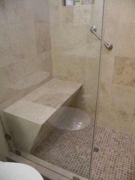 Luxury Small Bathroom, Small Shower Remodel, Small Shower, Small Bathroom With Shower, Bathroom Shower Design, Fiberglass Shower, Bad Inspiration, Small Showers, Shower Seat