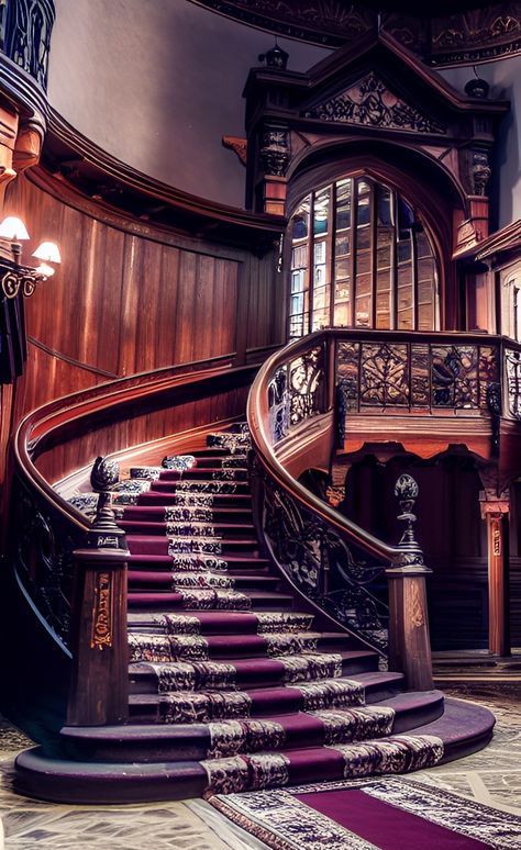 Ballroom Staircase, Royal Stairs, Stair Decorating Ideas, Stair Railing Modern, Modern Stair Railing Ideas, Palace Stairs, Gothic Staircase, Palace Staircase, Vintage Stairs