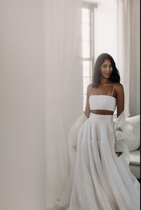 2 Piece Bridal Gown, 2 Part Wedding Dress, Crop Top Wedding Dress Two Pieces, Two Piece Bridal Outfit, Blair Top, Crop Top Wedding Dress, Bridal Skirt, Reception Outfit, Two Piece Wedding Dress