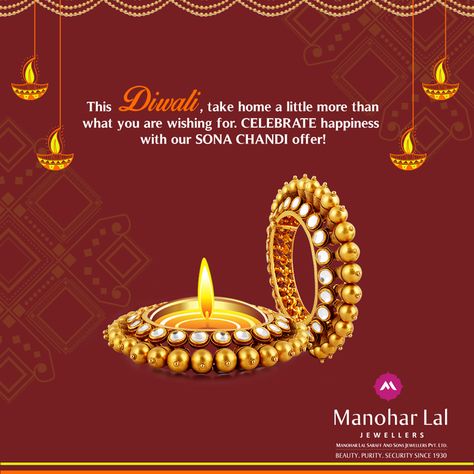 It's raining Gold and Diamond at Manoharlal Jewellers! Happy Diwali Jewellery Ad, Happy Diwali Creative Ads Jewellery, Diwali Jwellary Ads, Diwali Jewellery Poster, Happy Diwali Jewellery Poster, Diwali Jewellery Creative Ads, Diwali Posts, Dhanteras Post, Diwali Creative Ads