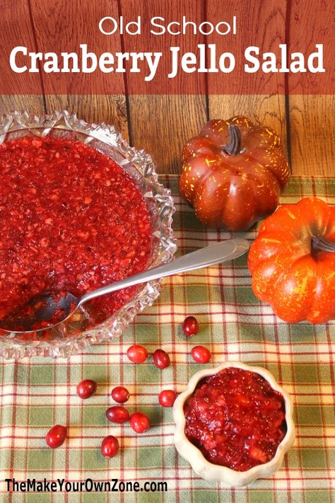 Old School Cranberry Jello Salad Cranberry Salads, Cranberry Mold, Fresh Cranberry Salad, Cranberry Orange Relish Recipes, Cafeteria Recipes, Jello Deserts, Jelly Salad, Orange Jello Salads, Cranberry Jello Salad