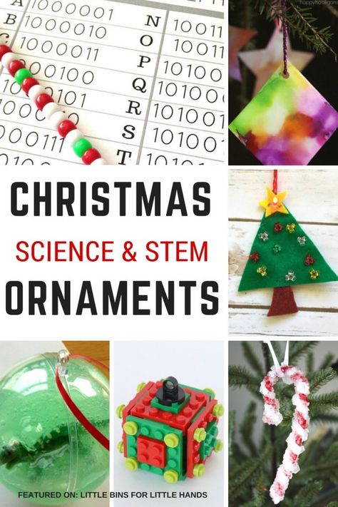 Christmas Science Ornaments for Kids To Make for Christmas STEM Science Ornaments, Science Christmas Ornaments, Ornaments For Kids To Make, Science Christmas, Christmas Science Activities, Christmas Stem Activities, Christmas Science Experiments, Holiday Stem, Christmas Science