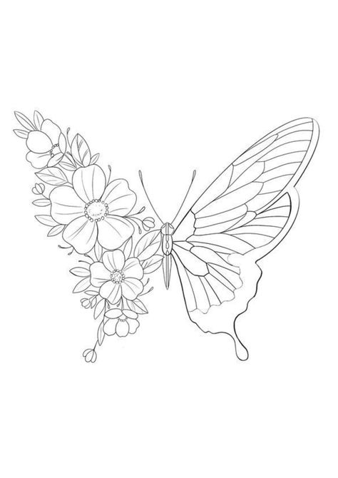 Butterfly Drawing Outline, Skull Butterfly Tattoo, Borboleta Tattoo, Flower Stencil Patterns, Butterfly Tattoo Stencil, Diy Quilling Crafts, Tattoo Practice Skin, Nightmare Before Christmas Tattoo, Butterfly Outline