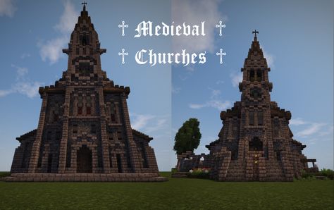 Minecraft Gothic House, Minecraft Church, Minecraft Temple, Minecraft Kingdom, Minecraft Building Guide, Planet Minecraft, Medieval Church, Minecraft Mansion, Minecraft Cottage