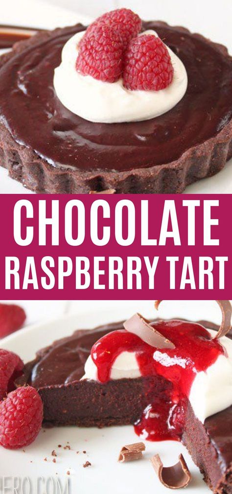 Chocolate Raspberry Tart, Raspberry Tartlets, Tart Raspberry, Raspberry Dessert, Dessert Holiday, Chocolate And Raspberry Tart, Raspberry Ganache, Ganache Filling, Crunchy Chocolate