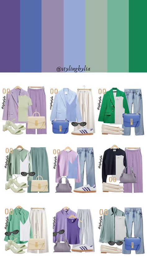 Requested Post: Cool Colors for Spring Outfit 🌸🌸  #outfit #outfitideas #outfitinspo #outfitinspiration #outfitoftheday #ootd #fashionpost #fashiongram #fashionblogger #fashiondiaries #fashionstyle #styleinspo #styleblogger #styleinspiration #stylish #virtualstylist #springoutfit #springstyle #springfashion #springvibes Cornflower Blue Clothing, Spring Color Palette Outfits, Summer Color Palette Outfits, Color Analysis Summer, Light Spring Color Palette, Cool Summer Palette, Clothes Capsule Wardrobe, Chic Capsule Wardrobe, Light Spring Colors