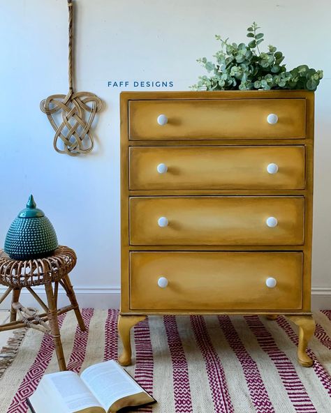 What’s happened to the weather in the UK? It’s pretty hideous at the moment so I’m sharing some yellow pieces in hope it’ll bring a bit of sunshine to the ‘gram ☀️ All painted in various shades of yellow from @dixiebellepaint #yellowfurniture #paintedfurniture #upcycledfurniture #yellowaesthetic #vintagefurniture #colourismyjam #dbpbrandambassador Upcycled Chest Of Drawers, Boho Chest, Yellow Dresser, Colonel Mustard, Chest Of Drawers Makeover, Modern Shelving Units, Farmhouse Makeover, Dresser Diy, Paint Dresser