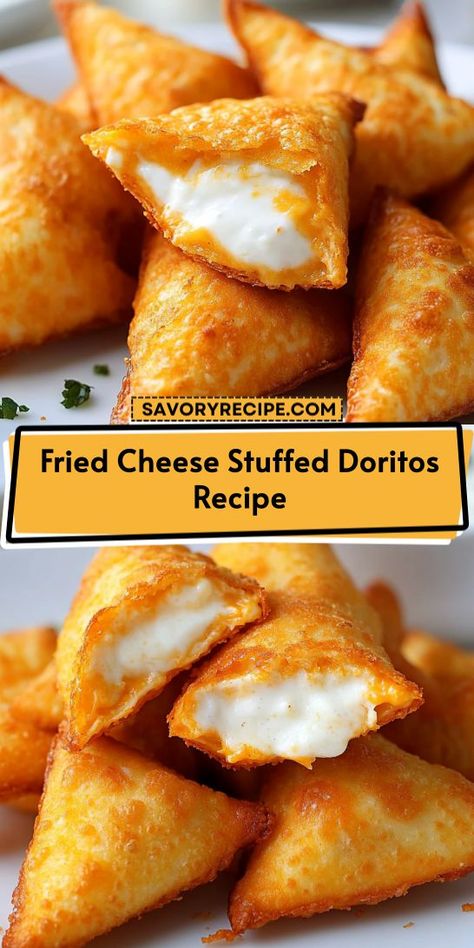 Looking for a unique appetizer that will wow your guests? This Fried Cheese Stuffed Doritos recipe is the perfect blend of crispy and cheesy, making it a crowd-pleaser at any party. Remember to pin this recipe for a fun and easy snack idea when entertaining!