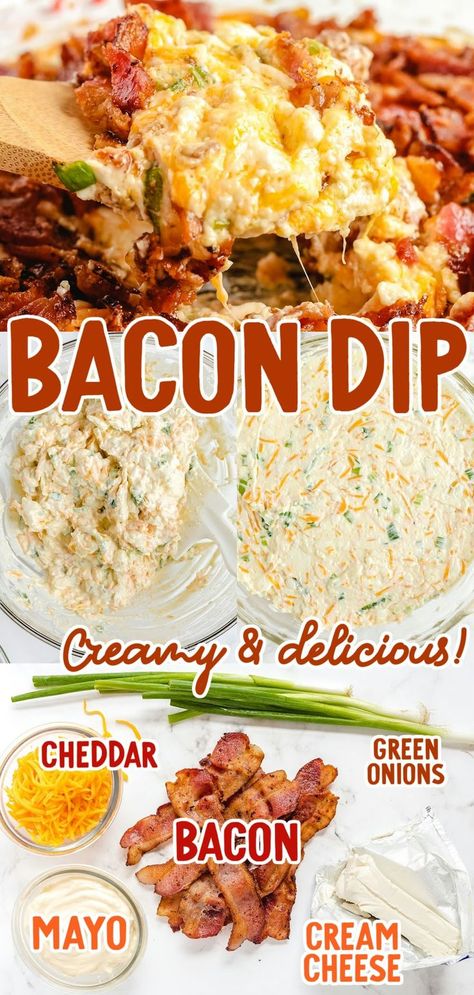 Bacon Dip Bacon Cheddar Cream Cheese Dip, Pumpkin Cream Cheese Dip, Bacon Cheddar Dip, Cream Cheese Recipes Dip, Cream Cheese Dip, Chili Cheese Dips, Delicious Dips Recipes, Bacon Dip, Cheese Cheddar