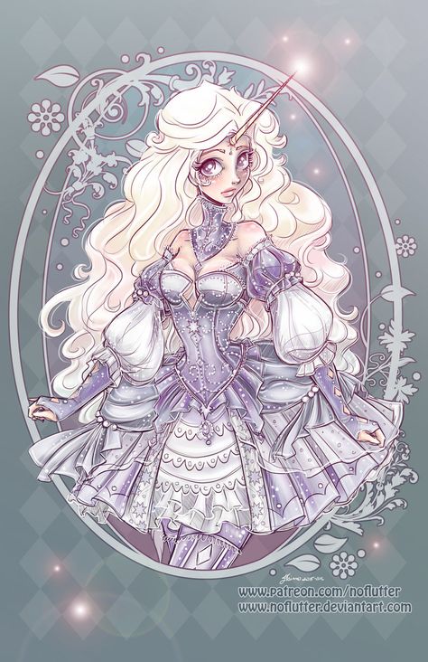 Lady Amalthea by NoFlutter The Last Unicorn Fanart, Princess Drawing Ideas, Moon Warrior, Lady Amalthea, Art Pretty, Last Unicorn, The Last Unicorn, Unicorn Art, Goth Art