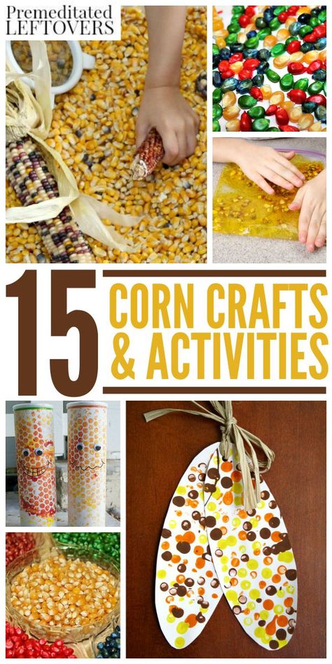 15 Corn Crafts and Activities for Kids- Looking for a DIY fall craft idea or educational project to do with kids? You can teach kids everything from art to agriculture with these cool corn activities. Each one is fun and frugal! Corn Activities, Corn Ideas, Corn Crafts, One Is Fun, Crafts And Activities For Kids, Thanksgiving Preschool, Crafts Preschool, Arts Integration, Autumn Activities For Kids