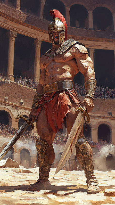 Gladiator Character Design, Roman Gladiators, Warriors Pictures, Warrior Concept Art, Roman Warriors, Warrior Pose, Greece Art, Greek Warrior, Spartan Warrior