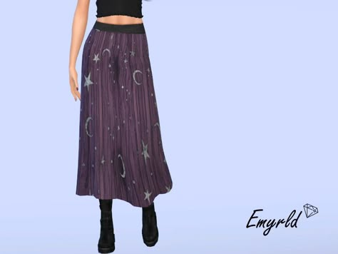 Sims Cc Long Skirt, Sims 4 Cc Whimsigoth Clothes, Sims 4 Cc Purple Clothes, Sims 4 Purple Dress, Sims 4 Cc Witchy Clothes, Long Skirt Sims 4 Cc, Fairycore Sims 4, Sims 4 Long Skirt Cc, Whimsigoth Sims 4 Cc