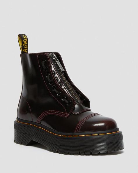 Red Platform Boots, Cherry Red Dr Martens, Red Dr Martens, Leather Platform Boots, Red Platform, Shoe Brushes, Dr Martens Shoes, Martens Shoes, Goodyear Welt