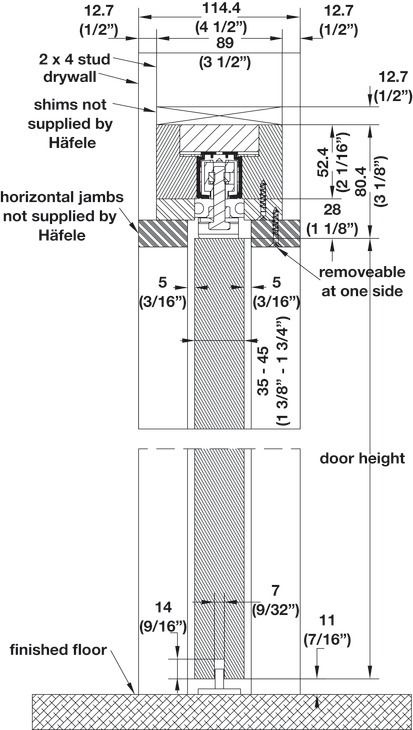 Pocket Door Frame Set, Slido - in the Häfele America Shop Pocket Door Size, Pocket Door Detail, Wood Pocket Door, Pocket Sliding Door, Internal Door Frames, Moveable Wall, Pocket Door Frame, Sliding Pocket Doors, Aspen Wood