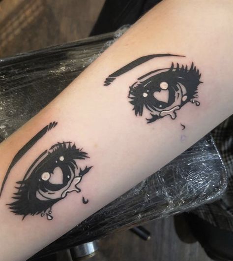 Cute anime eye tattoos #anime #animeeyes #tattoo #edgytattoo Anime Eye Tattoo, Anime Eyes Tattoo, Under Eye Tattoo, Eye Tattoos, Eyes Tattoo, Choose Her, On Tattoo, Bestie Tattoo, Tattoo Inspiration Men