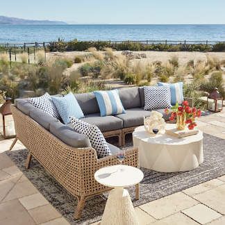 Seton Outdoor Seating & Dining Collection | Frontgate Coastal Loft, Tropical Room, Porch Bed, Wooden Porch, Outdoor Wicker Furniture, Outdoor Room, Outdoor Furniture Collections, Outdoor Living Room, Backyard Inspo