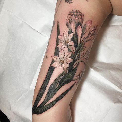 Tuberose Tattoo, Tuberose Flower, Zayn Malik Tattoos, Esther Garcia, Spider Web Tattoo, M Tattoos, Yin Yang Tattoos, Flame Tattoos, Michele Morrone