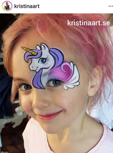 Unicorn Face Paint, Face Painting Unicorn, Face Painting Images, Rainbow Face Paint, Fairy Face Paint, Animal Face Paintings, Girl Face Painting, Unicorn Tattoos, Face Painting Easy