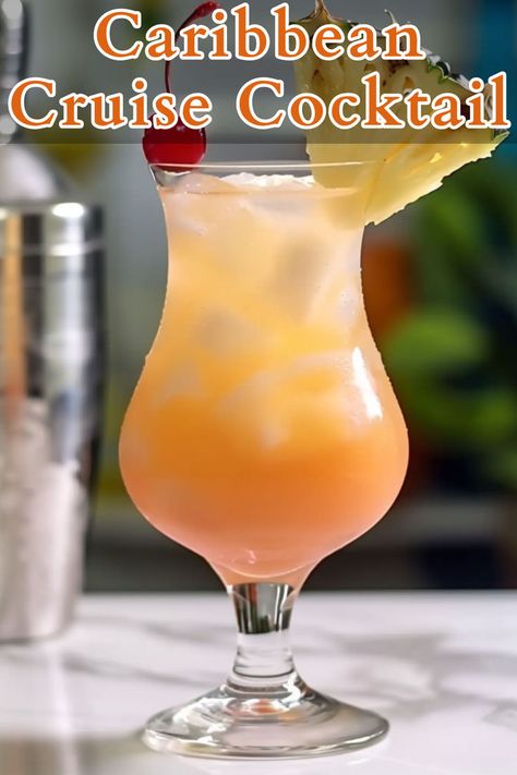 The Caribbean Cruise Cocktail is a refreshing tropical drink that combines vodka, rum, coconut rum, pineapple juice, and a splash of grenadine. It’s perfect for those who want to enjoy a taste of the islands without leaving home. Coconut Rum Pineapple Drinks, Pineapple Vodka Drinks, Caribbean Cocktails, Vacation Drinks, Coconut Rum Drinks, Rum Drinks Recipes, Pineapple Vodka, Rum Cocktail Recipes, Coctails Recipes