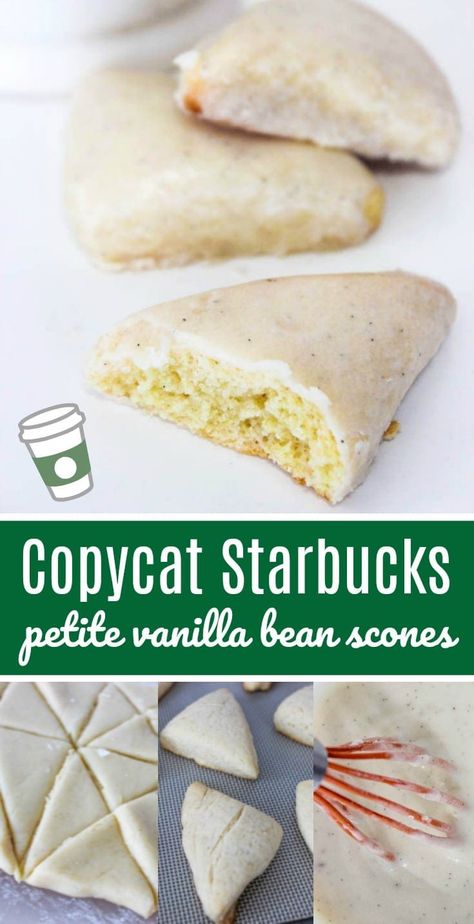 copycat starbucks petite vanilla bean scones recipe Starbucks Petite Vanilla Scones Recipe, Petite Vanilla Bean Scones, Copycat Starbucks Vanilla Bean Scones, Vanilla Scones Starbucks, Vanilla Bean Scones Starbucks, Vanilla Bean Cookies Recipes, Vanilla Baked Goods, Petite Scones, Starbucks Vanilla Bean Scones