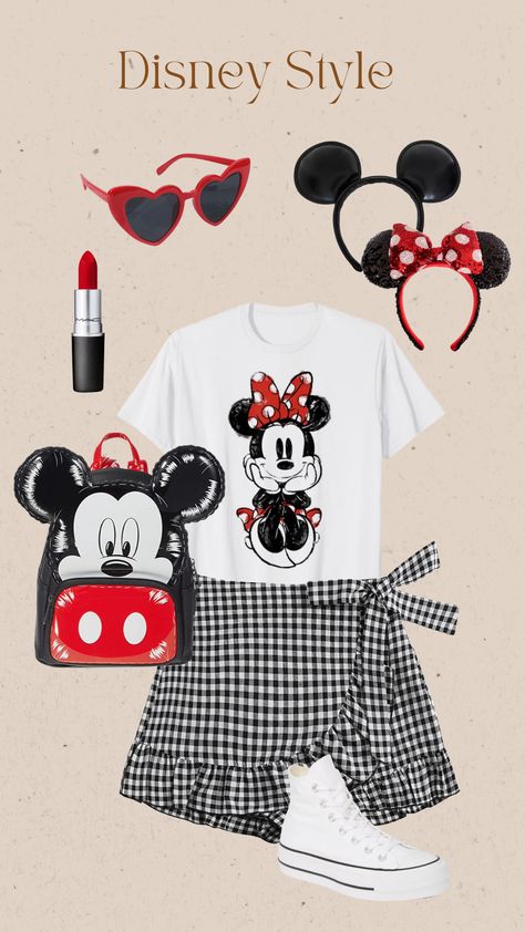 Minnie Mouse Disneybound, Epcot Outfit Ideas, Hollywood Studios Outfit, Disney Family Outfits, Magic Kingdom Outfit, Disney Outfit Ideas, Disney Trip Outfits, Minnie Outfit, Disney Outfits Women