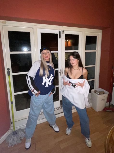 90s hip hop y2k vibes aesthetic dress up costume women men baggy jeans Baggy Jeans Halloween Costume, 2000 Rapper Costume, Outfit Ideas 2000s Style Hip Hop, 90s Rappers Costume, Baggy Costume Ideas, Decades Day Spirit Week 90s Hip Hop, Eminem Costume Girl, Halloween Rapper Costume, Rapper Outfits Female Spirit Week