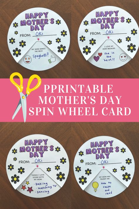 Free Printable Mother’s Day Spinner Craft (Spin Wheel Card) — Lemon & Kiwi Designs Mothers Day Printables Free Templates, Moms Are Like Buttons Printable, Mothers Day Card Template Free Printable, Free Mothers Day Printables, Mother Day Questions For Kids Printable, Mother’s Day Card Template For Kids, Spinner Craft, Mother’s Day Printable Questions, Spin Wheel