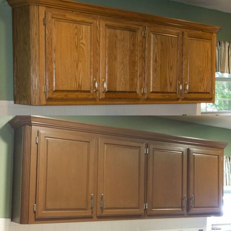 Update your kitchen cabinets with Rustoleum Cabinet Transformations for under $100. We went from honey oak to Gunstock. Painting Oak Cabinets White, 10x10 Kitchen, Update Kitchen, Update Kitchen Cabinets, Kitchen Decor Styles, Painting Oak Cabinets, Update Cabinets, Kitchen Remodel Design, Home Makeover