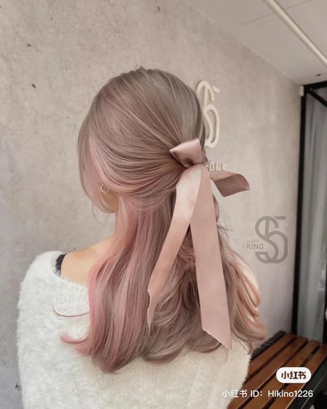 Dusty Rose Hair, Kpop Hair Color, Long Pink Hair, Pink Blonde Hair, Beige Hair, Korean Hair Color, Hair Color Underneath, Dyed Hair Inspiration, Spring Hair Color