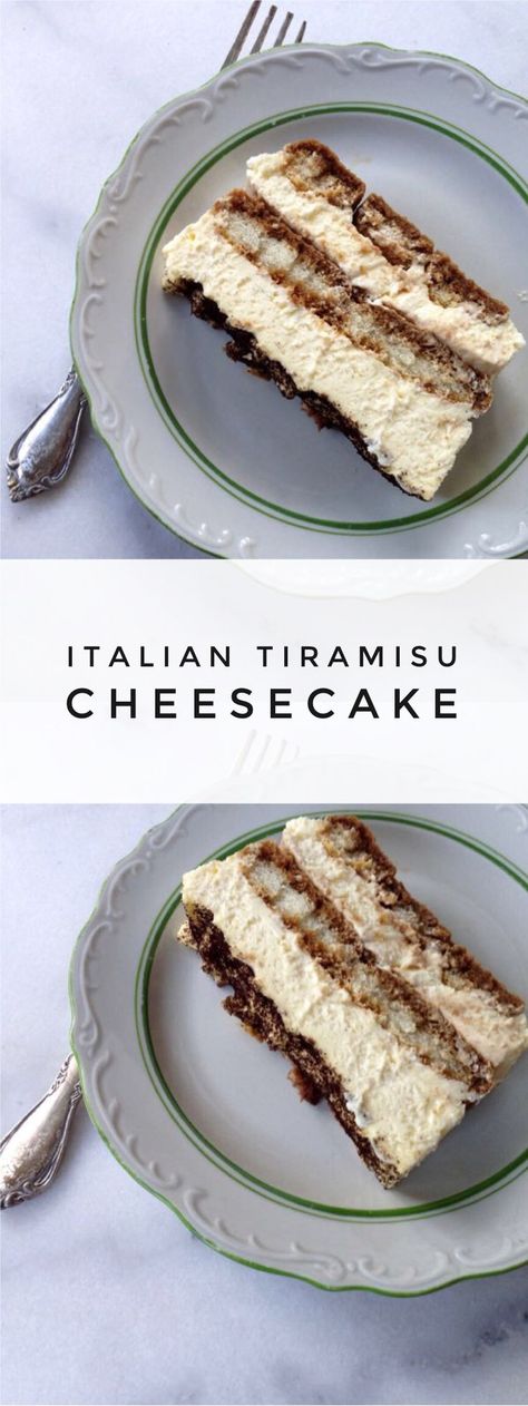 Tiramisu Cheesecake Recipe, Italian Tiramisu, Tiramisu Cheesecake, Dessert Oreo, Tiramisu Recipe, Desserts Vegan, Cheesecake Desserts, A Piece Of Cake, Piece Of Cake