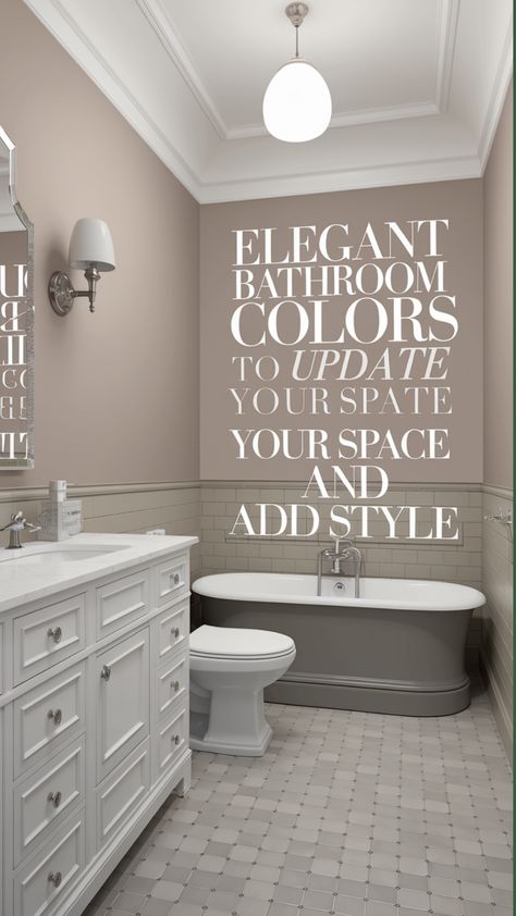 Here is a detailed and engaging product description for the Elegant Bathroom Colors product:

Elevate your bathroom's ambiance with our curated palette of elegant colors, expertly designed to transform your space into a serene retreat. Create a cohesive look with our range of calming shades, from soft whites to rich blues, and add a touch of sophistication to your bathroom's décor. Perfect for a quick renovation or a long-term makeover, our colors will simplify your design process and guarantee Bathroom Remodel Ideas Colors, Tan Bathroom Paint Colors, Best Paint Colors For Bathroom Walls, Bathroom Remodel Neutral Color Schemes, Cinnamon Slate Bathroom, Small Bathroom Colors Paint, Bathroom Paint Colors For Small Bathroom, Bathroom Paint Ideas Colour Schemes, Paint Ideas For Small Bathrooms