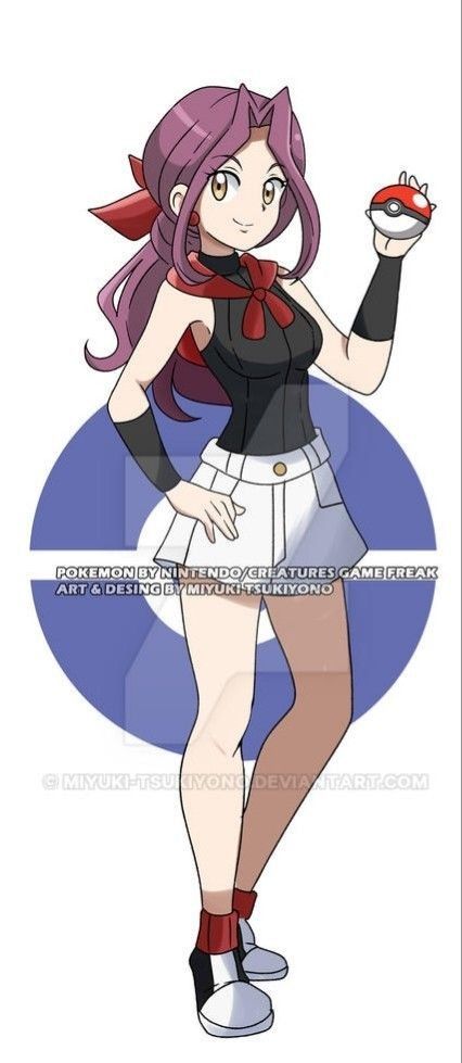 Pokémon Oc Trainer, Pokemon Oc Female Trainer, Pokemon Oc Trainer, Female Pokemon, Pokemon Hilda, Pokemon Trainer Outfits, Female Pokemon Trainers, Commission Ideas, Pokemon Cynthia