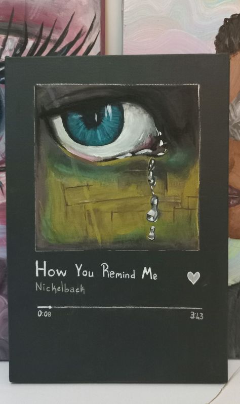 Akrilik tuval spotify hediye fikirleri Nickelback rock Spotify Playlist Painting, Spotify Painting, Art Playlist, How You Remind Me, Spotify Playlist, Painting Ideas, Art Design, Book Cover, Drawings