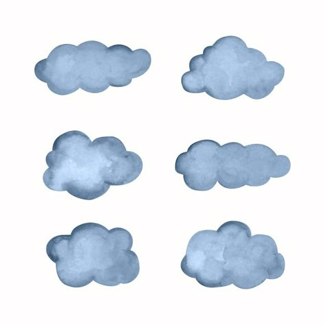 Cloud Graphic Design, Cloud Collage, Cloud Watercolor, Baby Birth Cards, Clouds Illustration, Clouds Watercolor, Abc Cards, Cloud Illustration, Watercolor Clouds