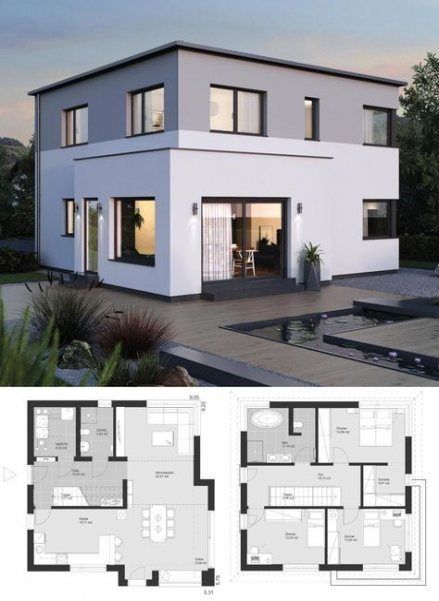 Architecture Design House, Villa Modern, Small Floor Plans, Small Villa, Modern Minimalist House, Small House Layout, Architectural Design House Plans, Modern Minimalist Style, Layout Architecture