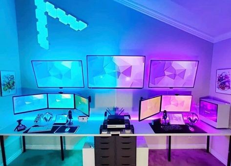 Double gaming setup for couples ! What do you think ? Is this overkill ? By u/Tosqus _______________________________________ Follow @setupedia Tag us using #setupedia Tag a friend below . . . . . #mousepad #deskmat #deskgoals #deskdecor #desksituation #officeinspo #officeinspiration #setupinspiration #minimalsetups #workspace #workspacegoals #workspaceinspo #desksetup #desksituation #deskaccessories #deskinspo #workstation #homeoffice #deskinspiration #whatsonmydesk #designyourworkspace #designy Couple Gaming Room Setup, Office Goals, Games Room Inspiration, Gaming Desk Setup, Best Gaming Setup, 1st House, Computer Gaming Room, Couple Room, Gamer Setup