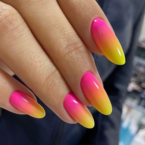 19 Trending Summer Nails Ombre 2024 Ideas - Master the Latest Chic & Stylish Looks! Colorful Gradient Nails, Neon Nails Ombre, Summer Nails Art Designs, Ambre Nails, Summer Nails Coffin, Trending Summer Nails, Almond Acrylic Nails Designs, Summer Nails Art, Trendy Summer Nails