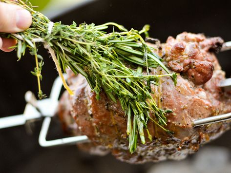 Rotisserie Lamb, Butterflied Leg Of Lamb, Boneless Leg Of Lamb, Lamb Leg Recipes, Rosemary Recipes, Spit Roast, Leg Of Lamb, Grilled Lamb, Rosemary Garlic