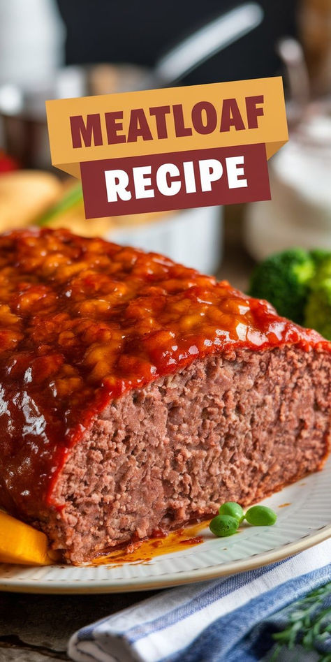 This classic Meatloaf recipe is hearty, flavorful, and topped with a rich glaze. An easy comfort food that’s perfect for weeknight dinners or family gatherings! Meatloaf With Tomato Soup, Meatloaf Glaze Recipes, Meat Loaves Recipe, Meatloaf Glaze Recipe, Ultimate Meatloaf Recipe, Gourmet Meatloaf, Simple Meatloaf Recipe, Meatloaf Recipes Easy, Best Meatloaf Recipes