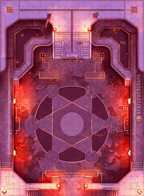 Runes Room (Puzzle) - 22x30 | Ren on Patreon Dnd Boss Room Map, Dnd Puzzle Rooms, D&d Puzzles, Dnd Puzzles, Dnd Room, Dungeon Room, Vampire Castle, Pathfinder Maps, Map Ideas