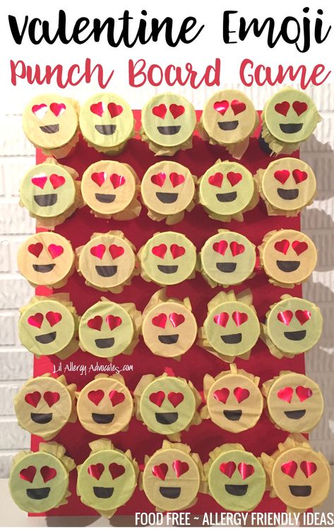 Instructions for Emoji Valentine Game. FOOD FREE fun for Valentine's Day. Fun heart-eyed emoji punch board game for kids. Punch Game, Party Games Kids, Idea For School, Kids Valentine Party, Valentines Class Party, Valentine's Day Party Games, Valentine Party Game, Emoji Valentines, Emoji Birthday Party