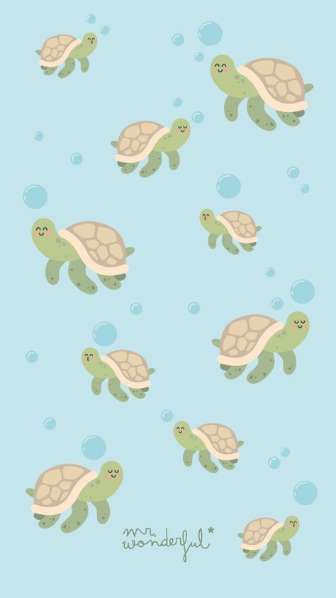 #mrwonderfulwallpaper #turtle Cute Turtle Wallpaper Iphone, Cute Turtle Wallpaper, Turtle Background, Turtle Wallpaper, Cute Turtle, Iphone Wallpaper Images, Mr Wonderful, Gift Wrapper, Cute Turtles