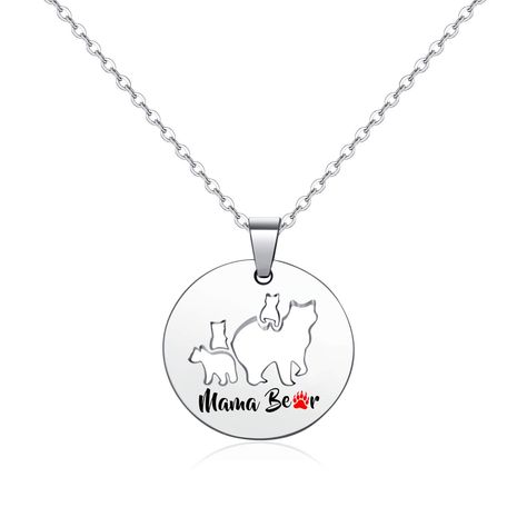 PRICES MAY VARY. ★ DESIGN CONCEPT: Beffy MAMA BEAR with 3 cubs round pendant necklace - A simple gift for the classy and beautiful woman in your life. For the woman who you would like to tell everything she means to you, but there wouldn't be enough room, this is where the simplicity of "mama" encompasses it all. Let her know today how she is loved! ★ QUALITY and COMFORTABLE COME FIRST: Top quality Stainless Steel metal round pendant and chain, it will not tarnish; turn skin green or rust, givin Mama Bear Necklace, Necklace For Mom, Engraved Pendant, Simple Gift, Bear Necklace, Bear Pendant, Beautiful Greeting Cards, Round Pendant Necklace, Gifts For Your Mom