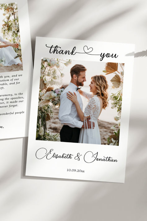 it's easy to customize in few clicks😍 The Minimalist Simple Script Heart 2 Photos Wedding Thank You Card is a beautifully understated way to express your gratitude. Featuring an elegant handwritten script and a charming heart design, this card allows you to personalize it with your favorite wedding photos. Its clean, modern layout keeps the focus on your heartfelt message, making it the perfect token of appreciation for your guests. Script Heart, Modern Layout, Photo Wedding, Photos Wedding, Wedding Thank You Cards, Clean Modern, 2 Photos, Wedding Thank You, Heart Design