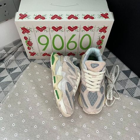 Joe Freshgoods x New Balance 9060 Ivory Cream With Blossom New Balance 9060 Ivory Cream, Joe Freshgoods, New Balance 9060, New Balance Shoes, Cotton Lace, New Balance, Blossom, Cream, Lace